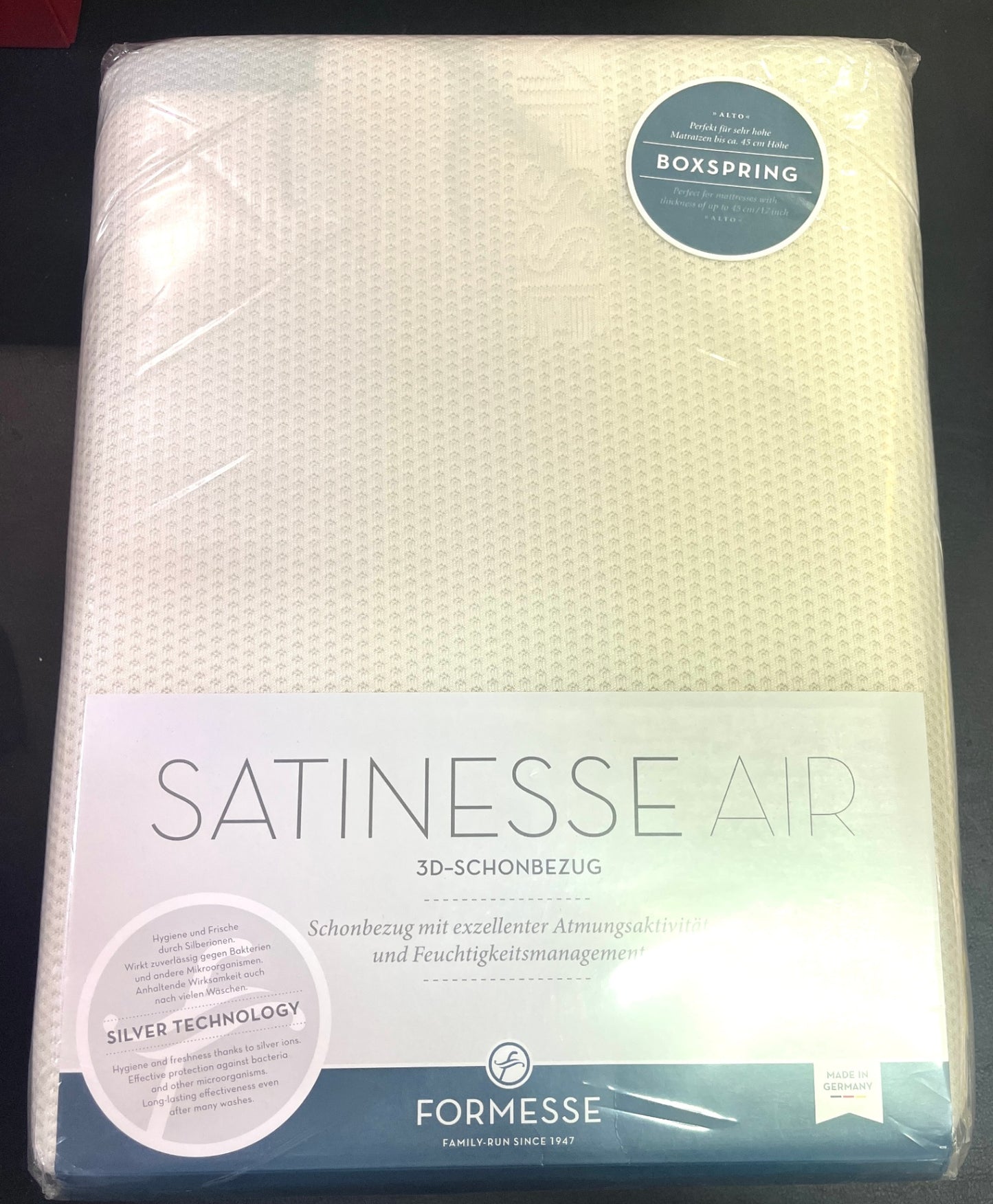 NEU  Formesse Satinesse Air Silver 90x200 Wollweiß Boxspring Schonbezug