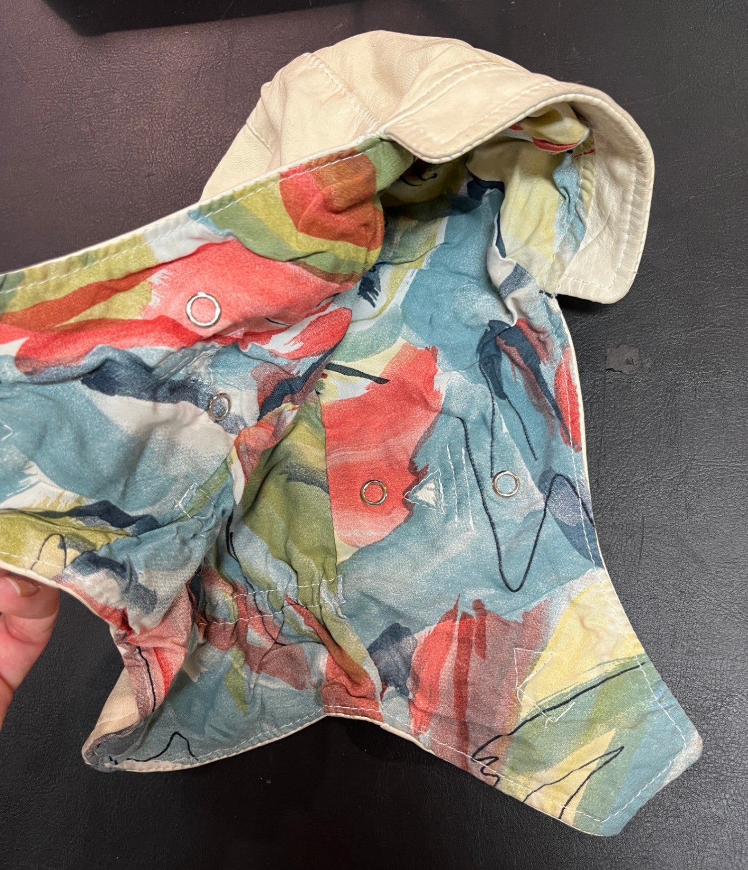 Cabriokappe Leder Weiß Fliegerkappe Schirmmütze Vintage