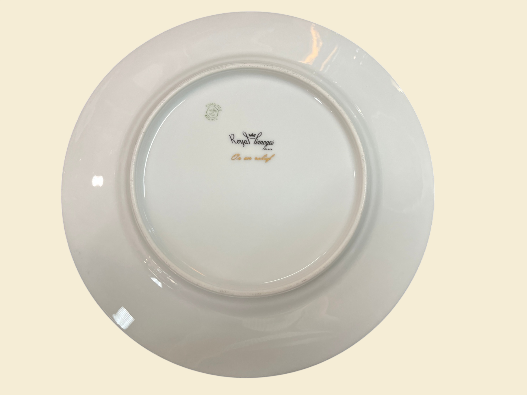 Royal Limoges Kaffeeservice Or en Relief Golddekor Blumen 21 Teile 1 Tasse geklebt