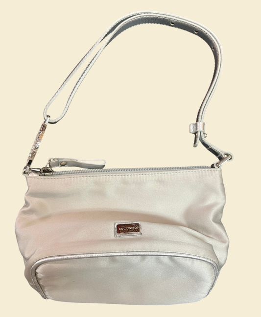 Coccinelle Umhängetasche Grau Made in Italy 20 x 13 cm Schultertasche