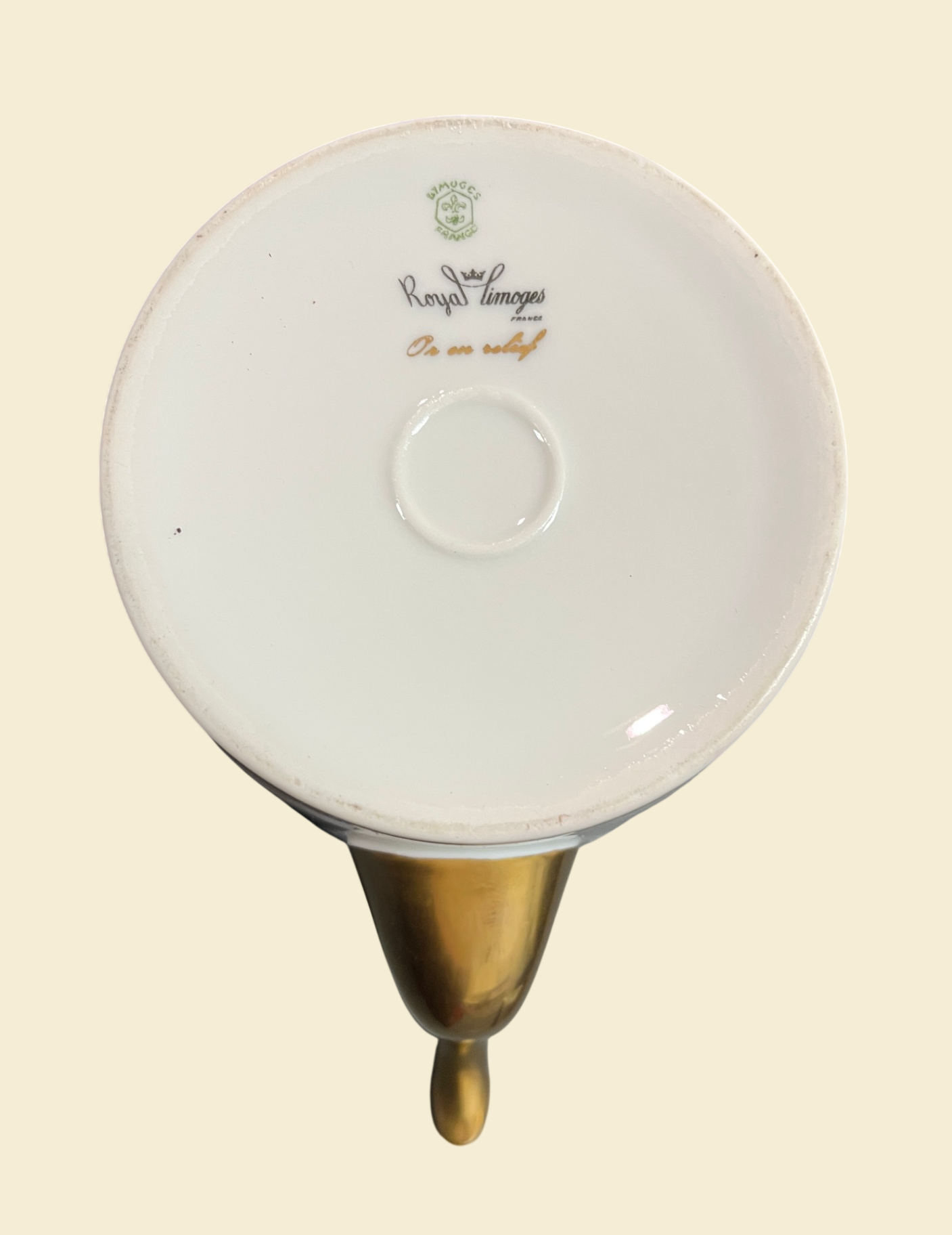 Royal Limoges Kaffeeservice Or en Relief Golddekor Blumen 21 Teile 1 Tasse geklebt
