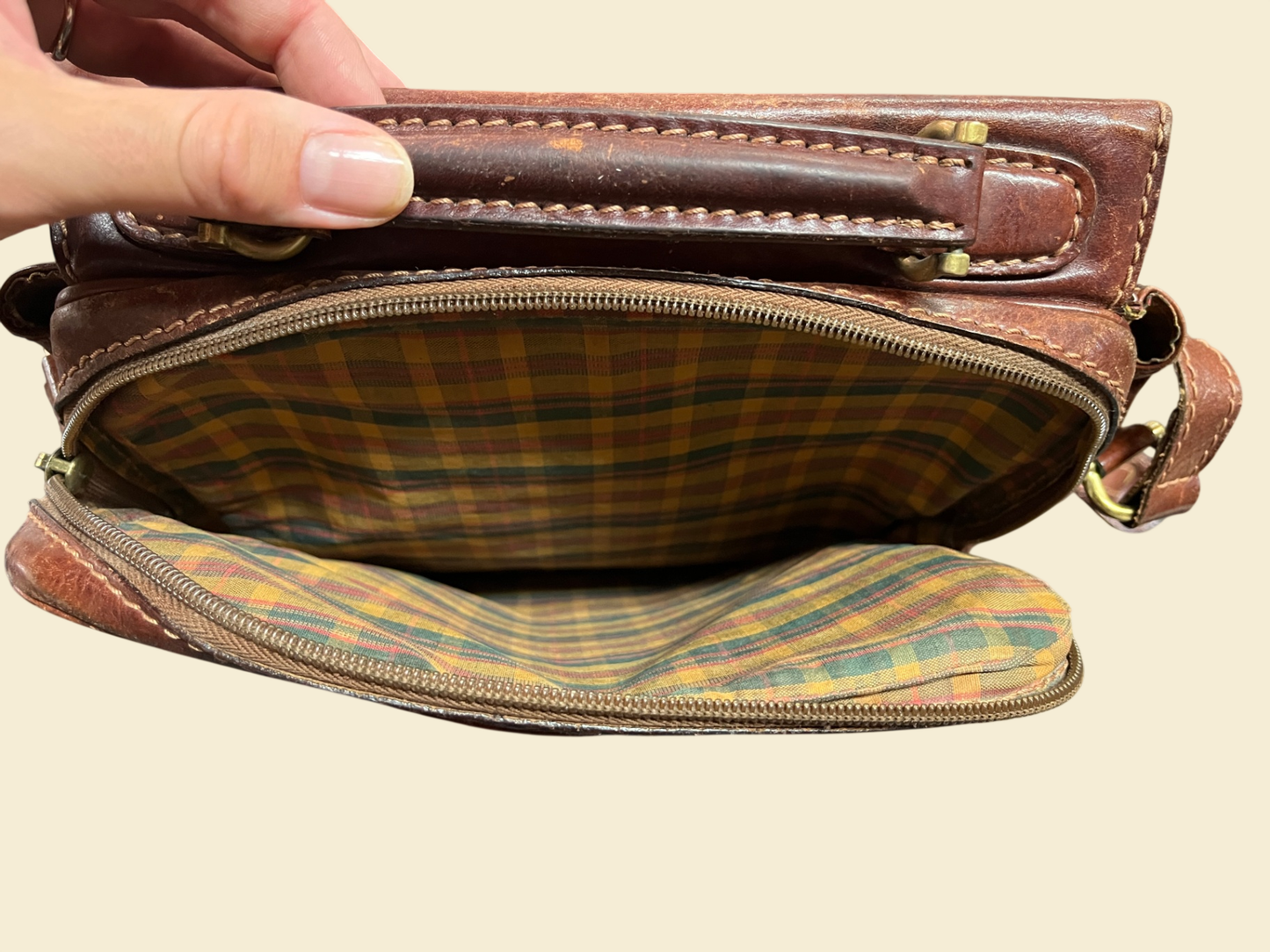The Bridge Leder Umhängetasche Braun 28 x 30 cm Schultertasche Unisex
