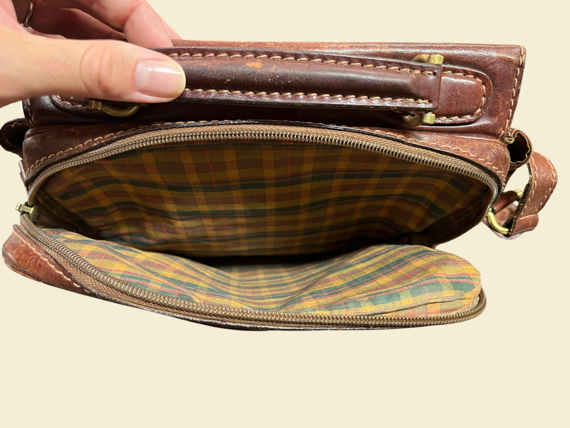The Bridge Leder Umhängetasche Braun 28 x 30 cm Schultertasche Unisex