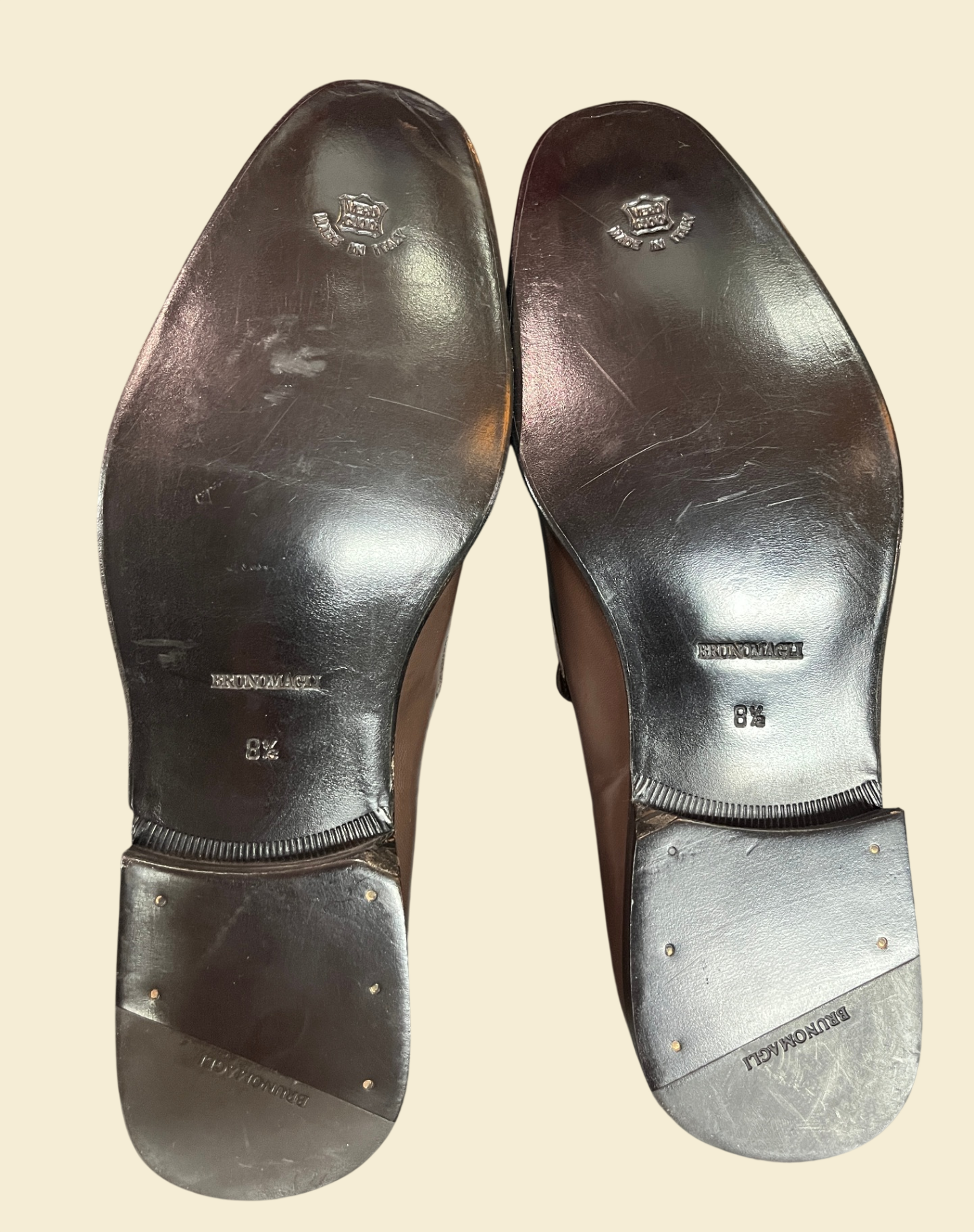 Brunomagli Herren Loafer Braun Leder Made in Italy Gr 8½ 42 42.5