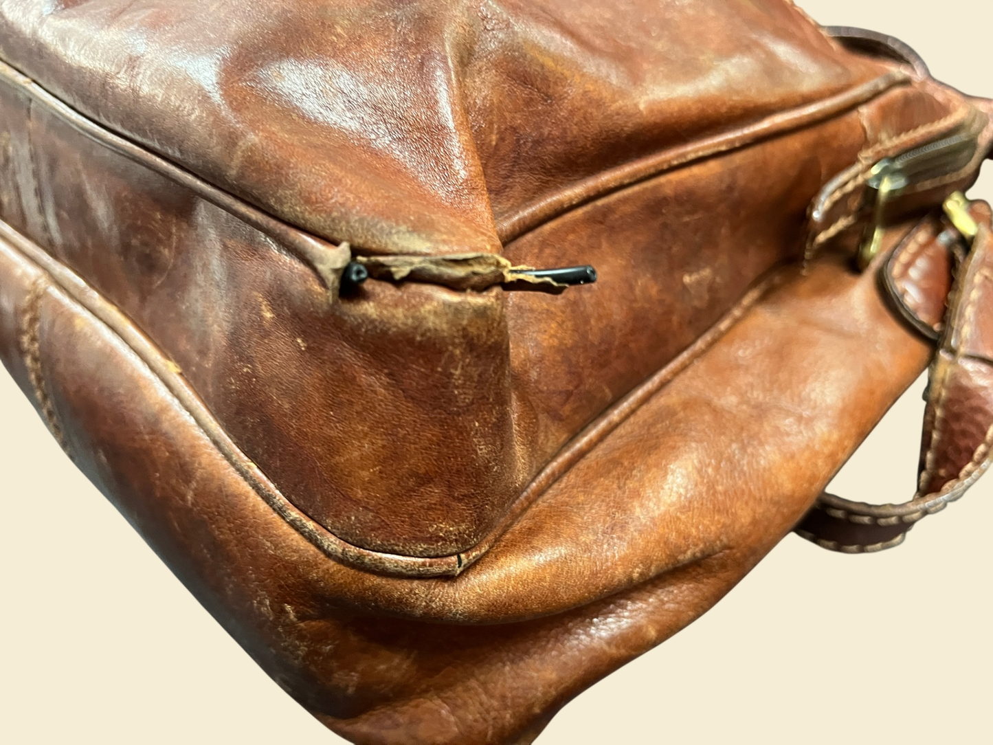 The Bridge Leder Umhängetasche Braun 28 x 30 cm Schultertasche Unisex
