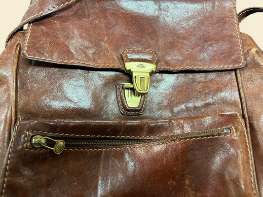 The Bridge Leder Umhängetasche Braun 28 x 30 cm Schultertasche Unisex