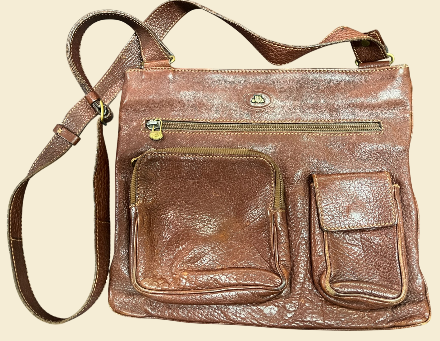 The Bridge Leder Umhängetasche Braun 24 x 28 cm Schultertasche