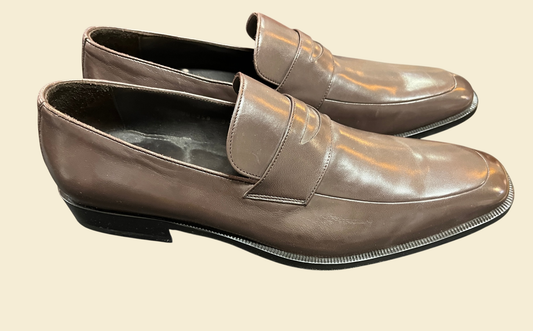Brunomagli Herren Loafer Braun Leder Made in Italy Gr 8½ 42 42.5
