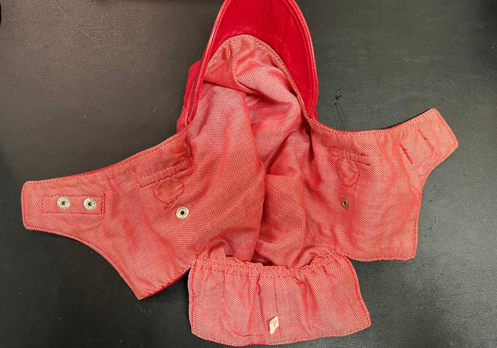 Cabriokappe Leder Rot Fliegerkappe Schirmkappe Vintage