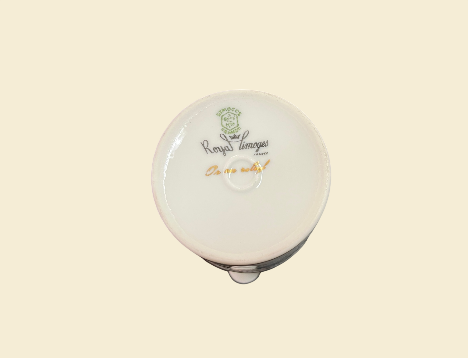 Royal Limoges Kaffeeservice Or en Relief Golddekor Blumen 21 Teile 1 Tasse geklebt