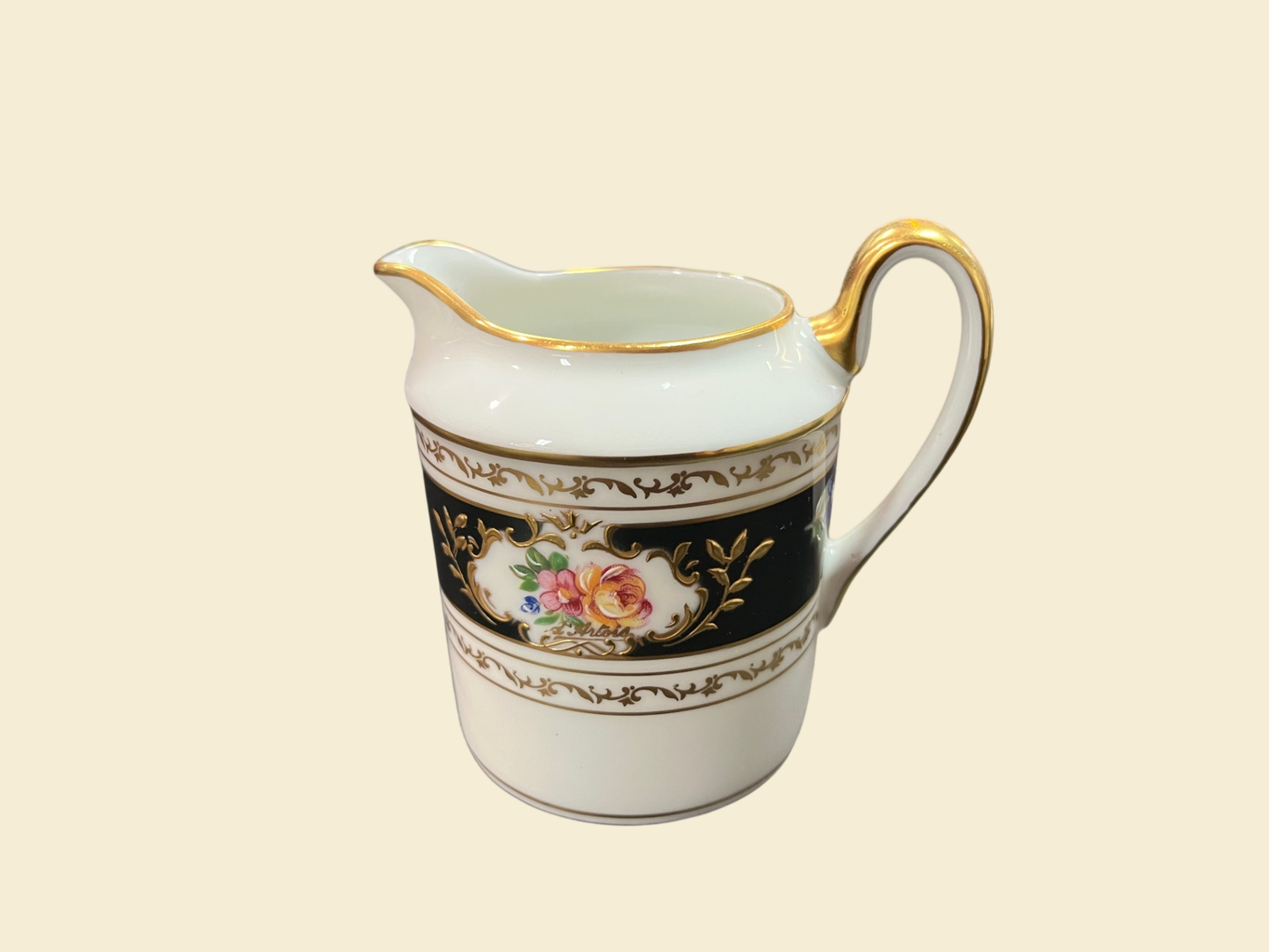 Royal Limoges Kaffeeservice Or en Relief Golddekor Blumen 21 Teile 1 Tasse geklebt