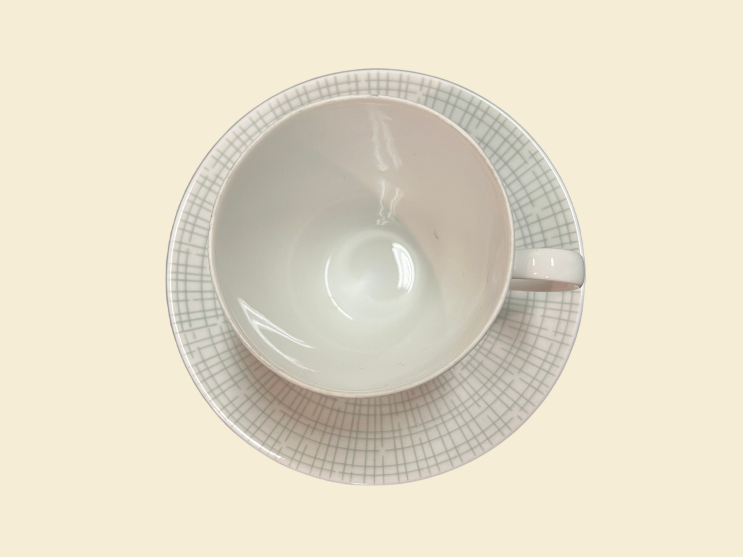 Arzberg Form 2025 Bastdekor Heinrich Löffelhardt Tasse Untertasse fleckig