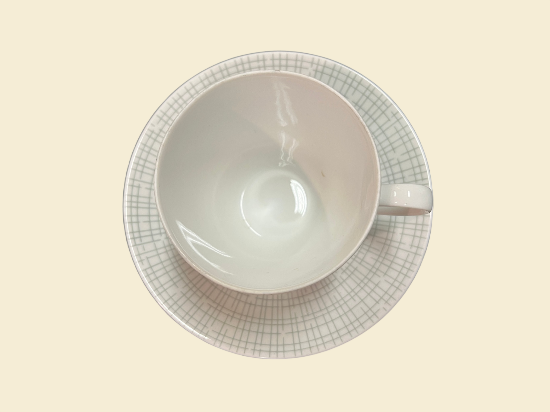 Arzberg Form 2025 Bastdekor Heinrich Löffelhardt Tasse Untertasse fleckig