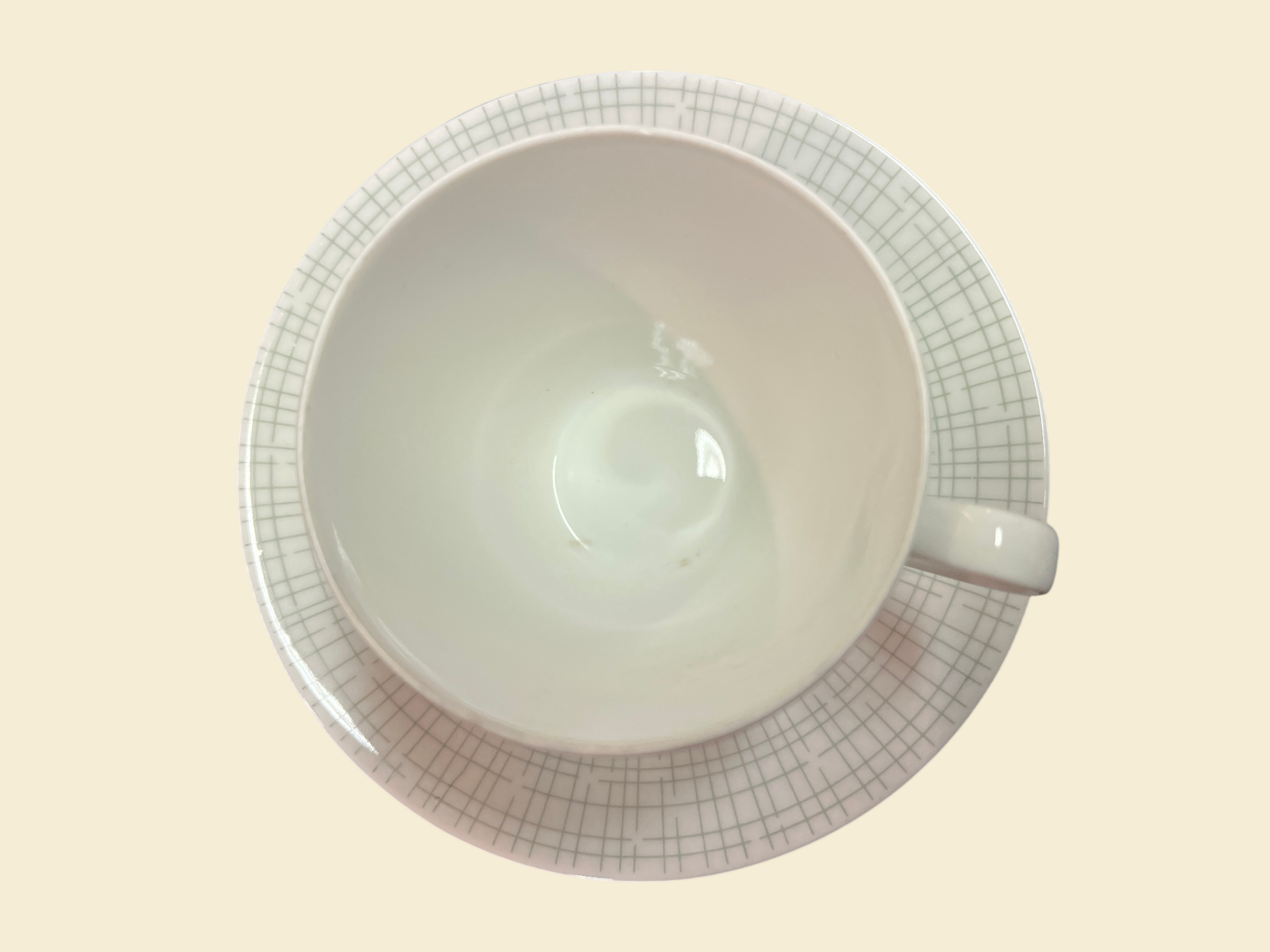 Arzberg Form 2025 Bastdekor Heinrich Löffelhardt Tasse Untertasse fleckig