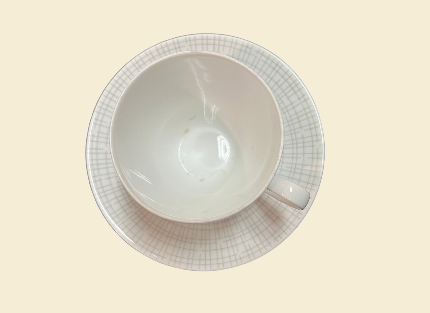 Arzberg Form 2025 Bastdekor Heinrich Löffelhardt Tasse Untertasse fleckig