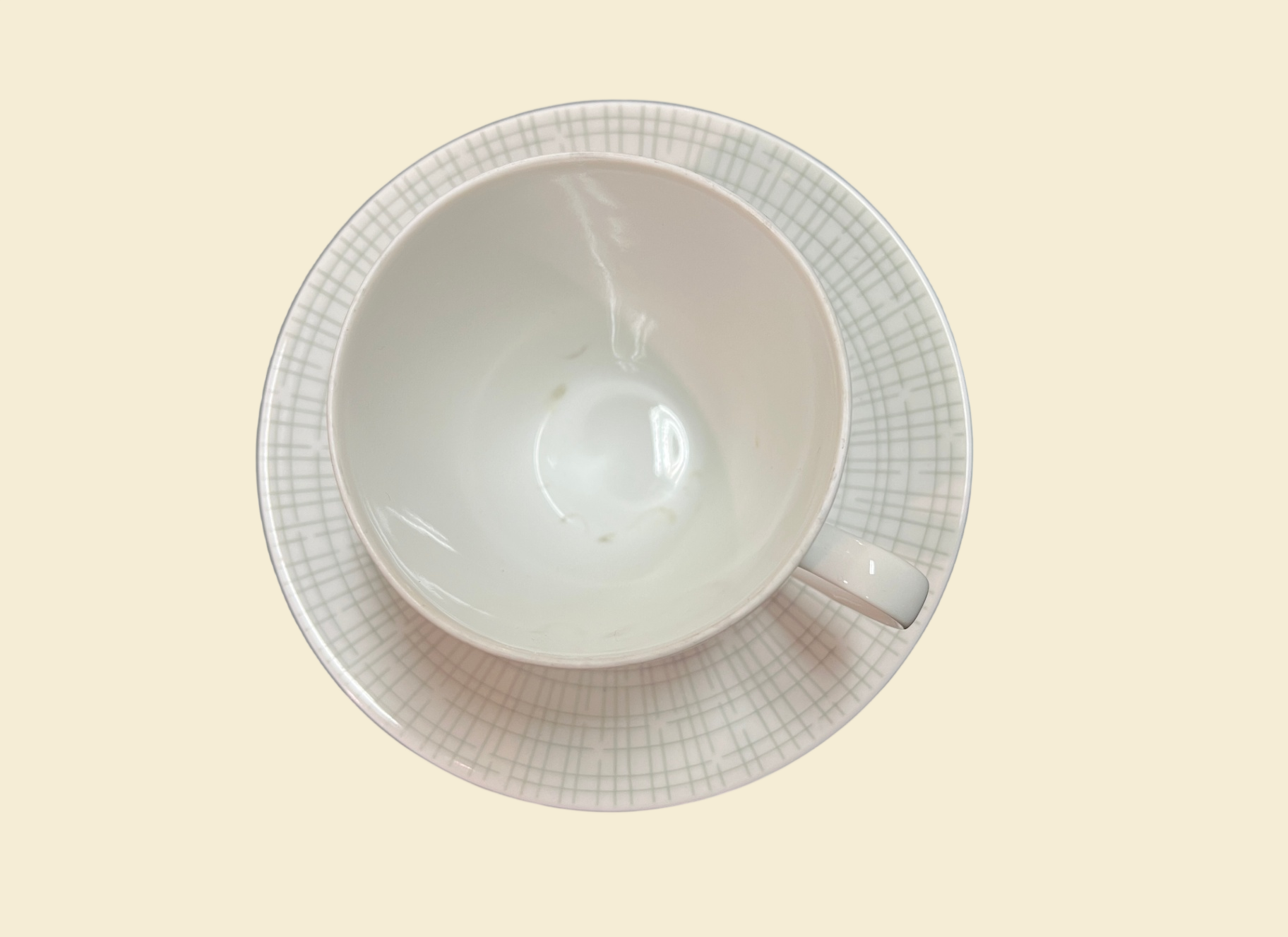 Arzberg Form 2025 Bastdekor Heinrich Löffelhardt Tasse Untertasse fleckig