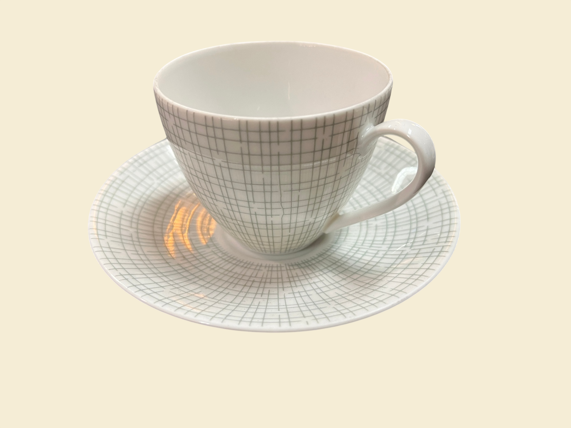 Arzberg Form 2025 Bastdekor Heinrich Löffelhardt Tasse Untertasse fleckig