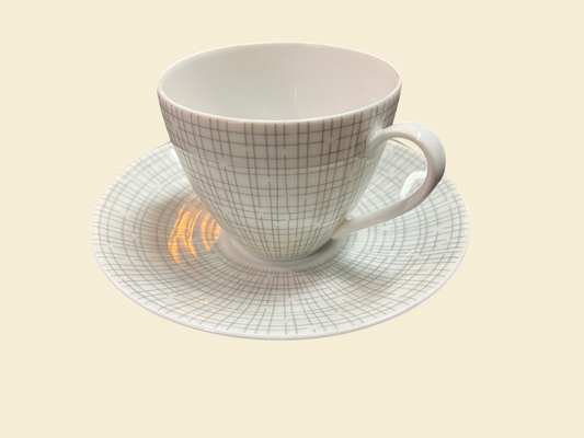 Arzberg Form 2025 Bastdekor Heinrich Löffelhardt Tasse Untertasse fleckig