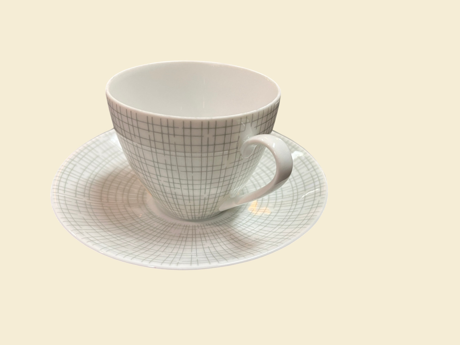 Arzberg Form 2025 Bastdekor Heinrich Löffelhardt Tasse Untertasse fleckig