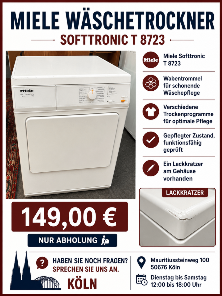 Miele Softtronic T 8785 Wäschetrockner Wabentrommel Kondensationstrockner