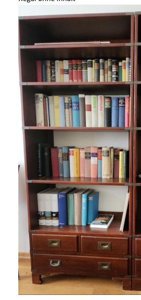 Englisches Bücherregal Regal Mahagoni-Optik mit Schubladen 180 cm