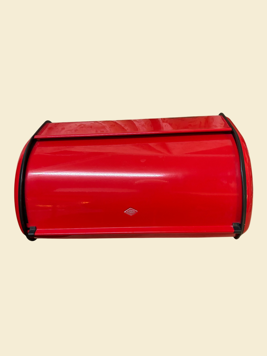 WESCO Brotkasten Rot – Metall/Emaille-Optik – Retro Rolldeckel – Küchenklassiker