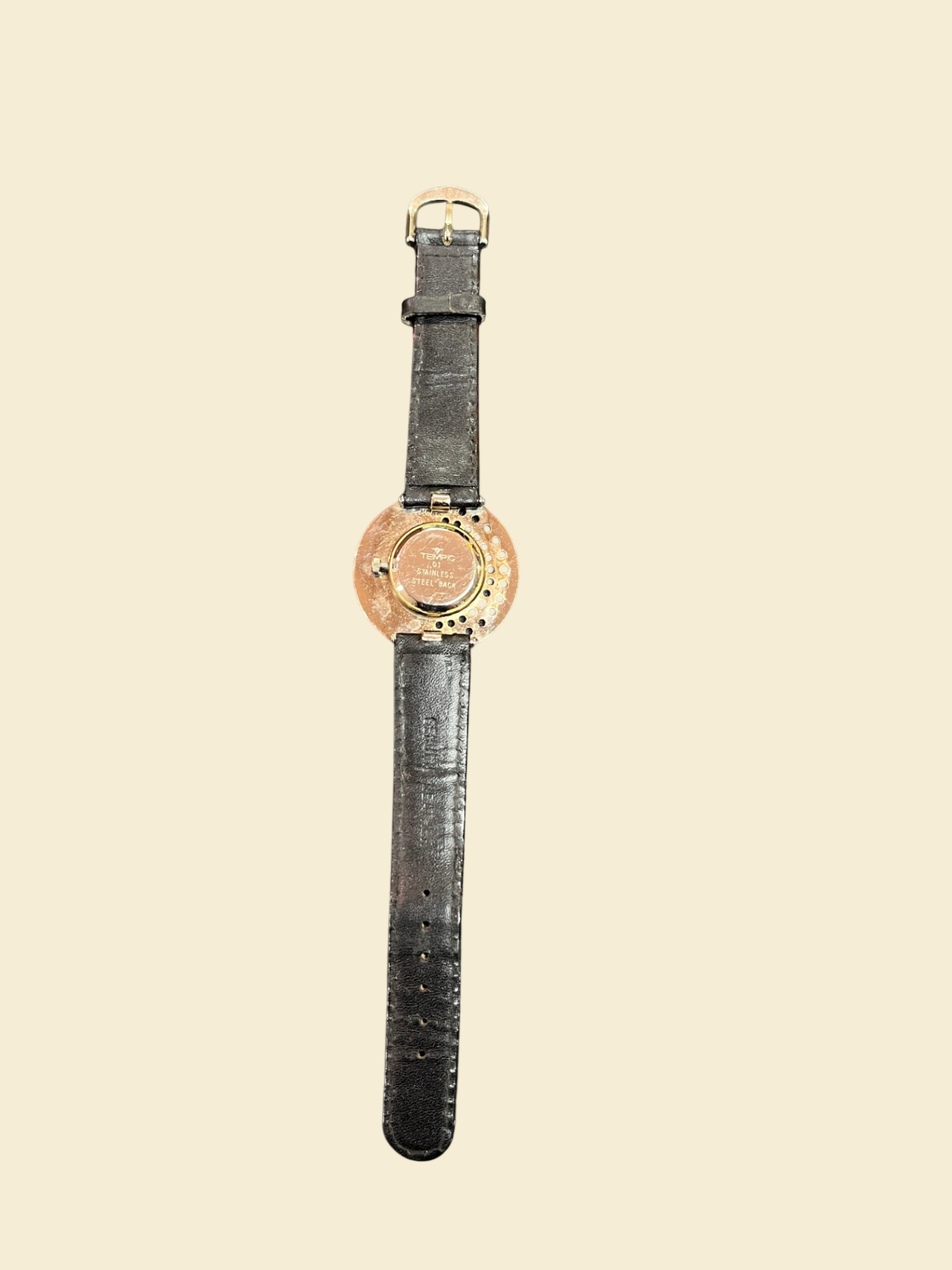 TEMPIC Quarz Armbanduhr Lederarmband Damenuhr Edelstahlboden