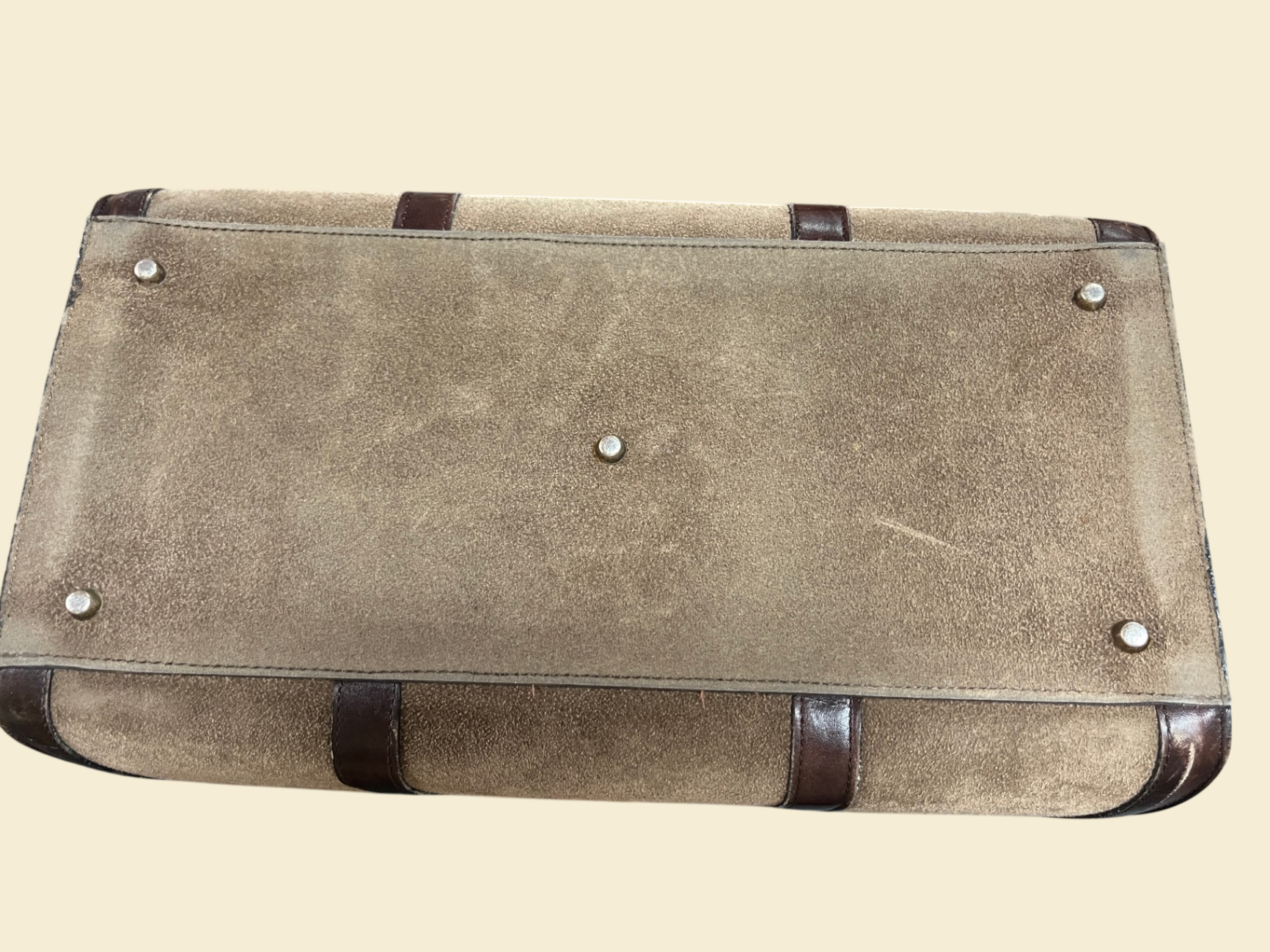 Amiet Vintage Aktenkoffer Wildleder Leder Zahlenschloss Braun 36 cm
