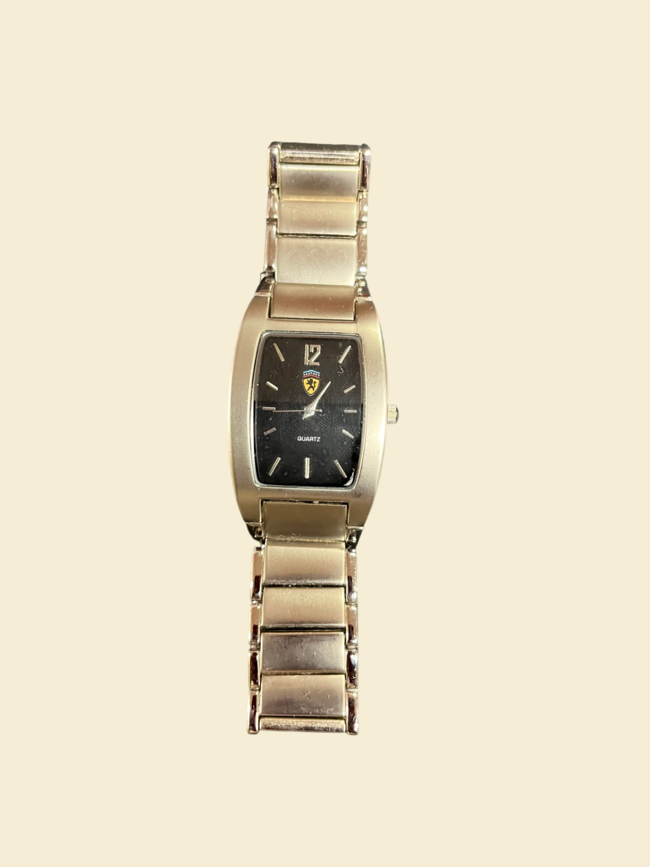 Quartz Armbanduhr Metallarmband Schwarz Edelstahlboden