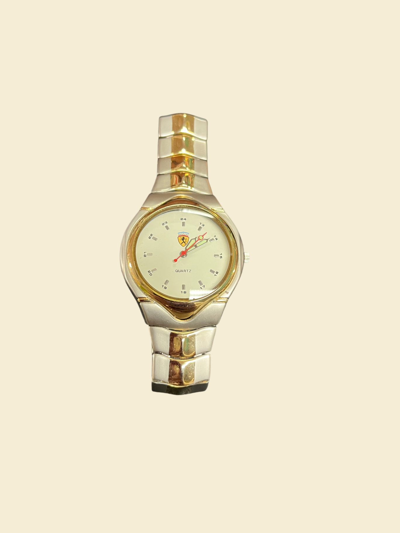 Grand Louis Quartz Armbanduhr Bicolor Metallarmband Japan Movt 05752