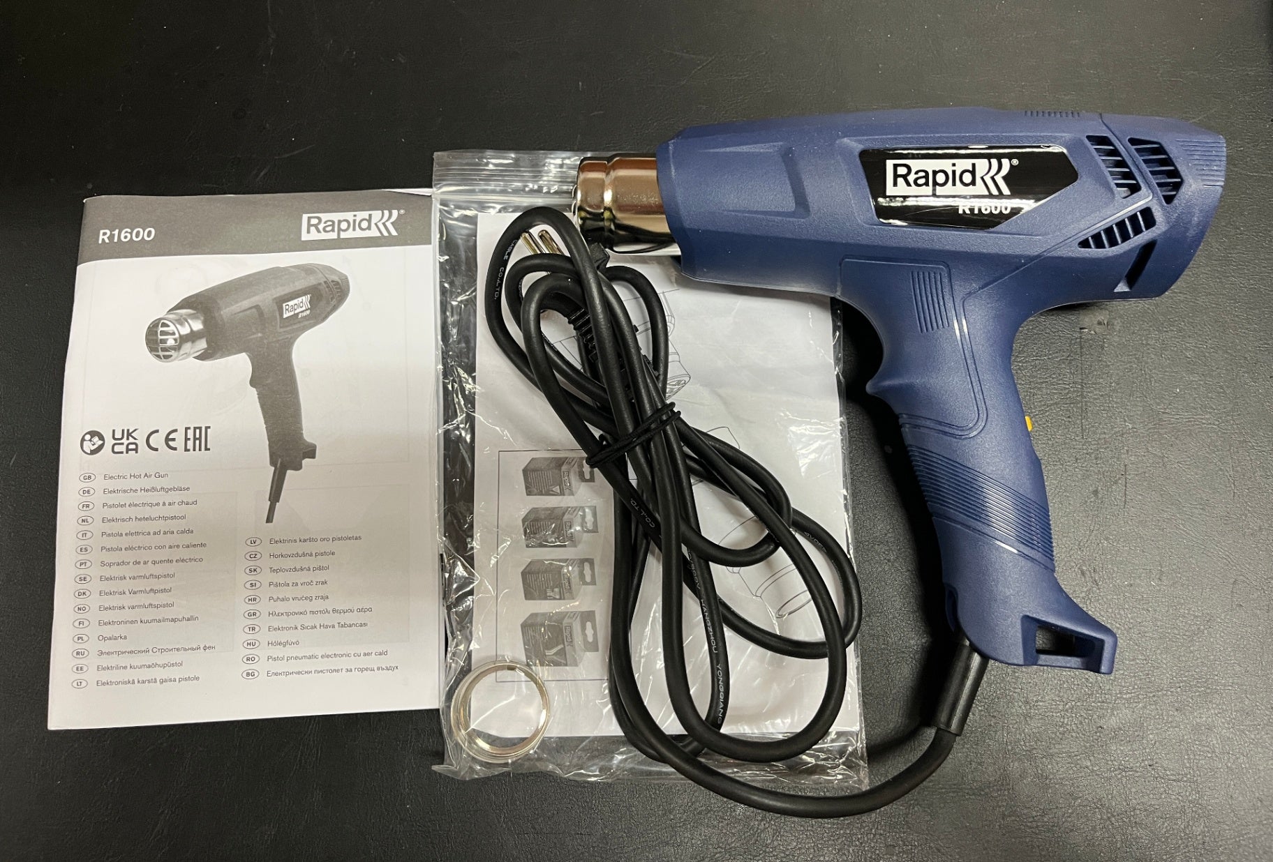 NEU Rapid R1600 Heißluftpistole 1600W Heißluftgebläse mit Anleitung OVP