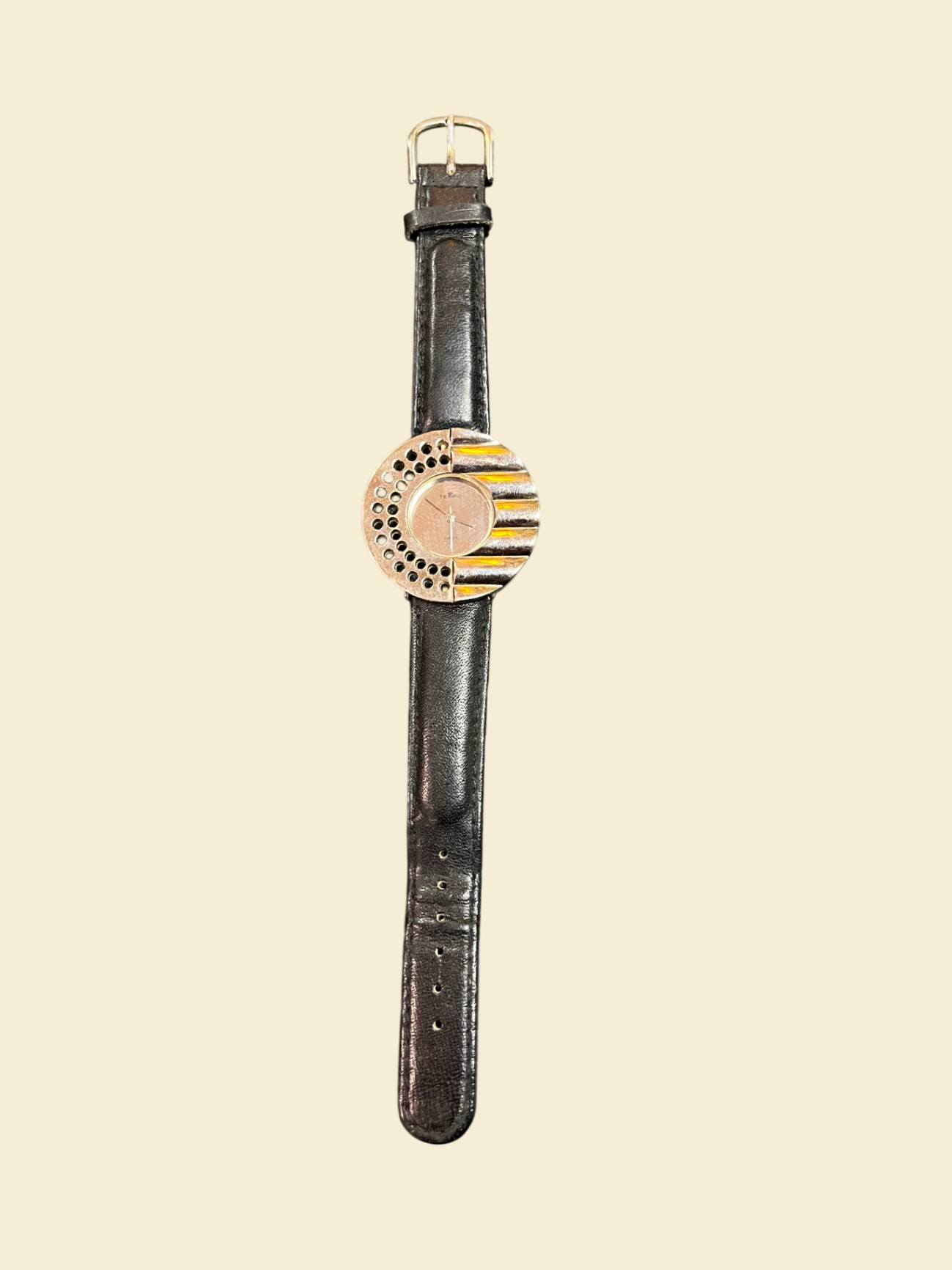 TEMPIC Quarz Armbanduhr Lederarmband Damenuhr Edelstahlboden