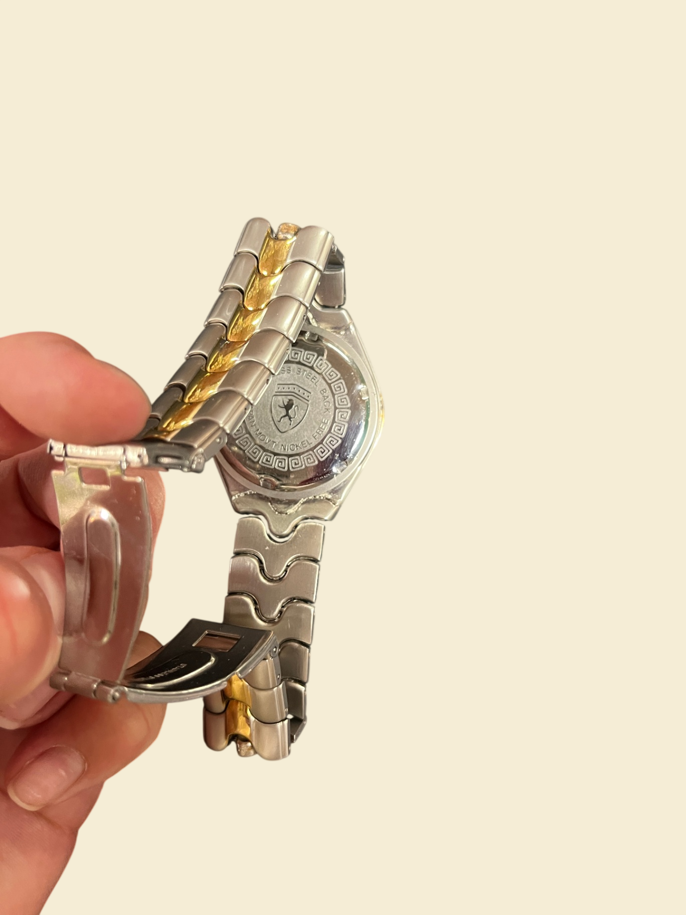  Japan Movt Quartz Armbanduhr Bicolor Metallarmband Auto Motiv
