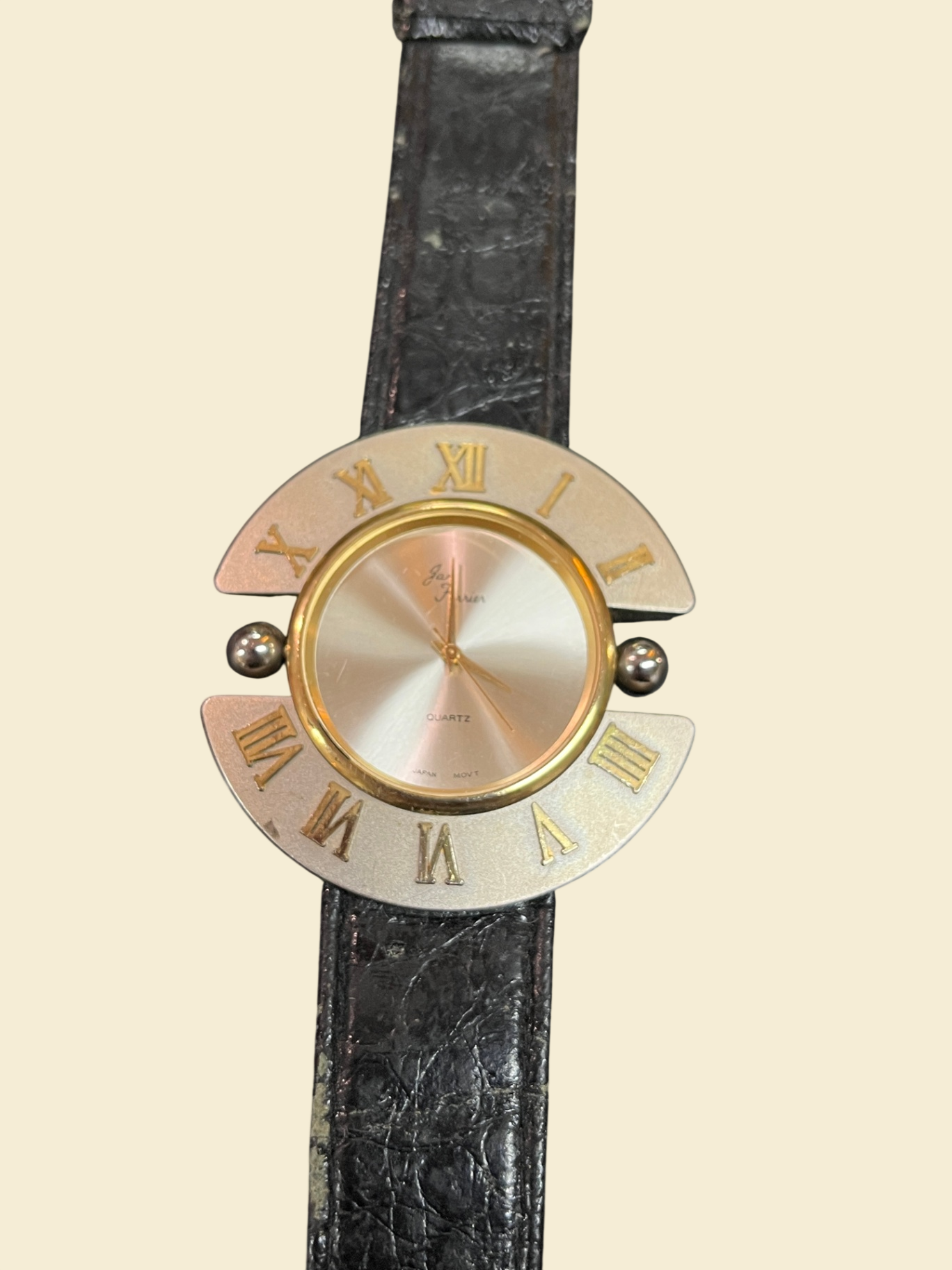 Jan Ferrier Quartz Armbanduhr Römerziffern Lederarmband
