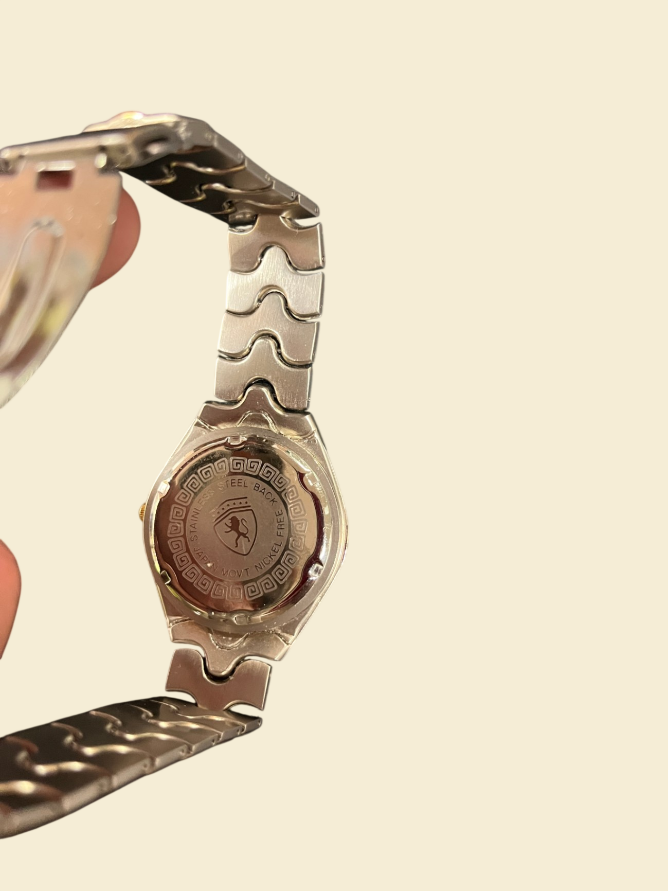Quartz Armbanduhr Bicolor Metallarmband Auto Motiv Japan Movt