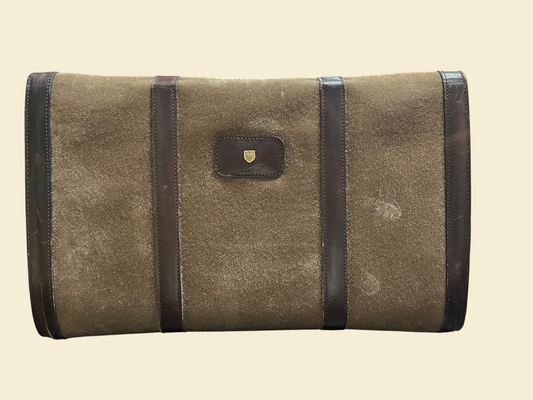 Amiet Vintage Aktenkoffer Wildleder Leder Zahlenschloss Braun 36 cm