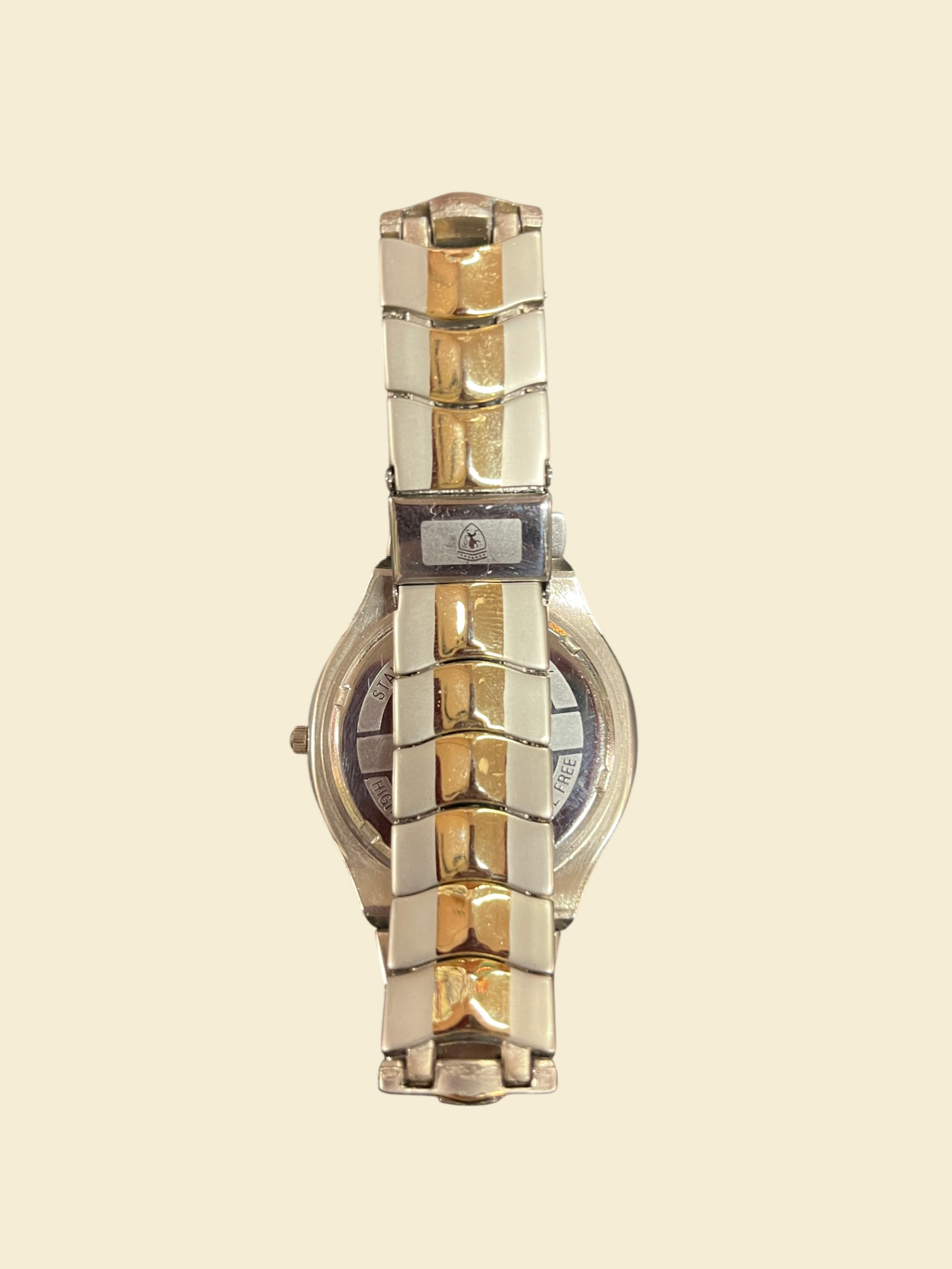 Grand Louis Quartz Armbanduhr Bicolor Metallarmband Japan Movt 05752