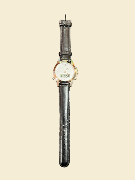 Pharmadies Analog-Digital Armbanduhr Quarz Lederarmband