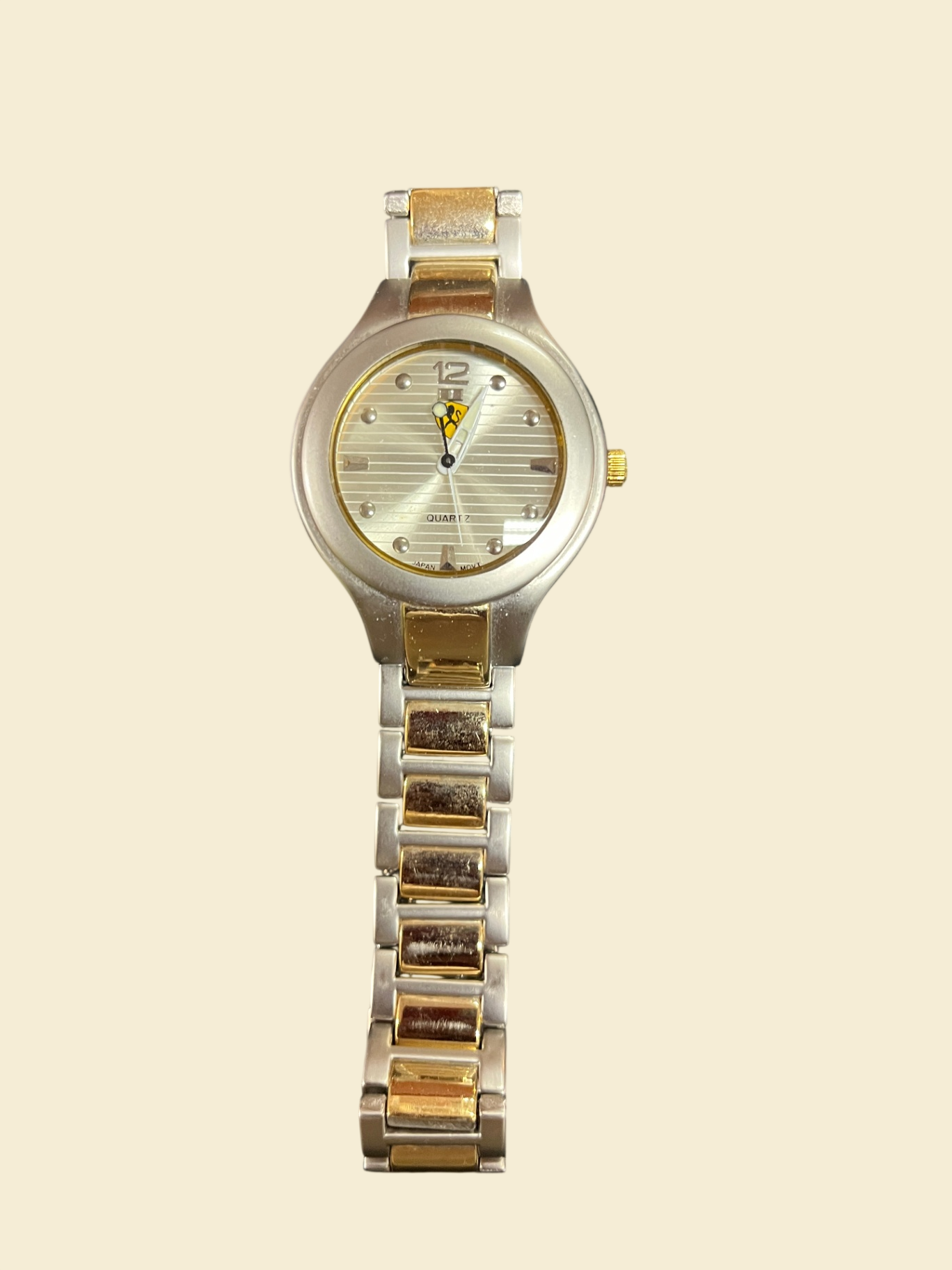 Quartz Damenarmbanduhr Bicolor Metallarmband Japan Movt
