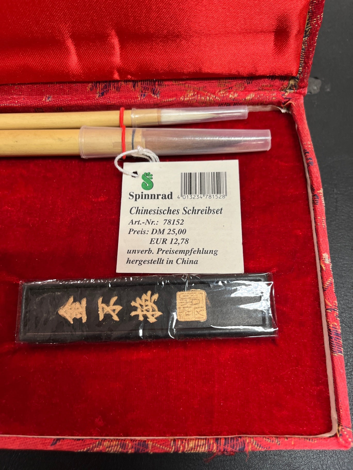 Chinesisches Schreibset Kalligrafie Set Pinsel Tusche Reibstein Etui