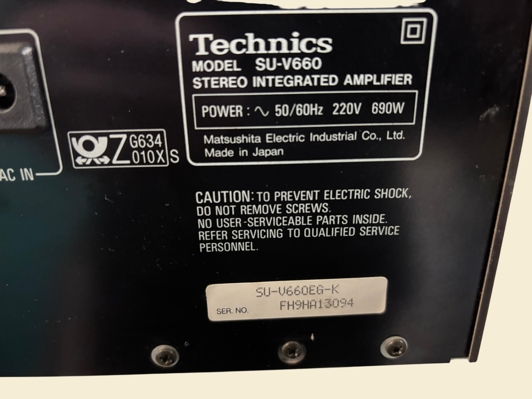 Technics SU-V660 Stereo Integrated Amplifier