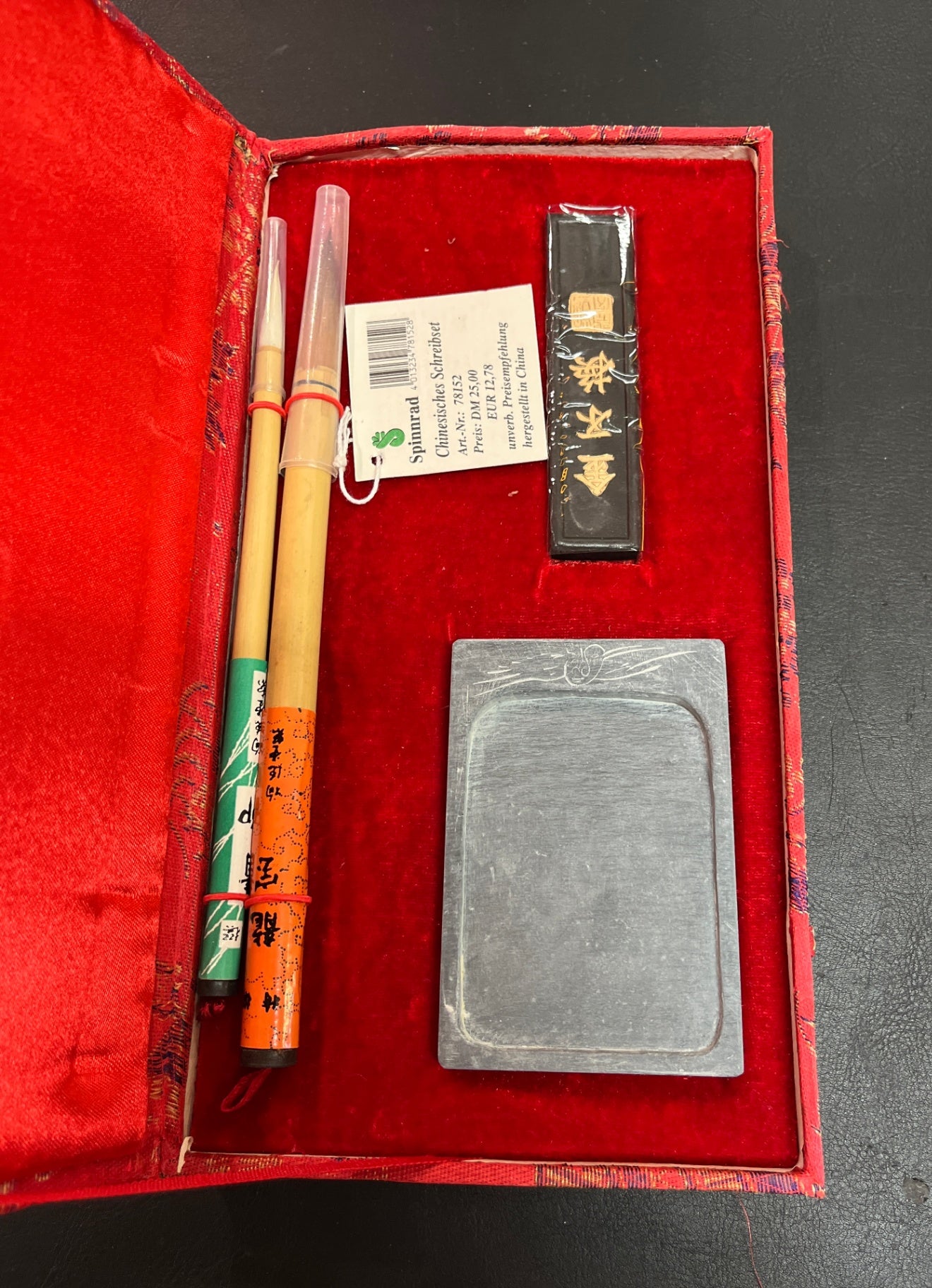 Chinesisches Schreibset Kalligrafie Set Pinsel Tusche Reibstein Etui