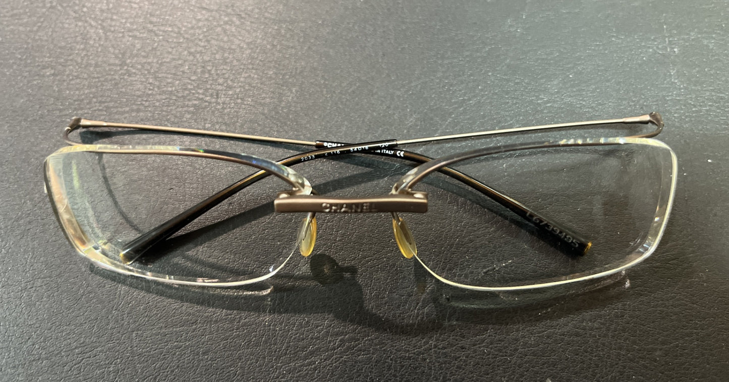 Chanel 2033 Damen Brille Made in Italy Metallfassung Vintage