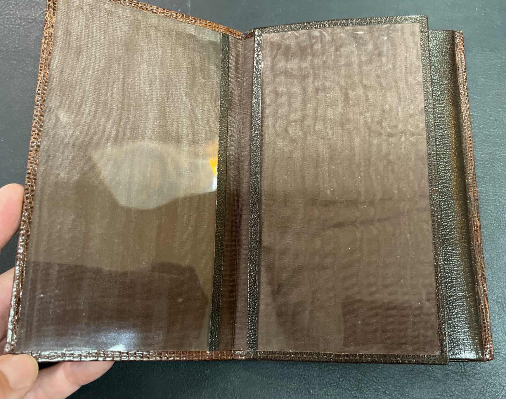 Ausweismappe Lederoptik Braun Dokumentenmappe Vintage
