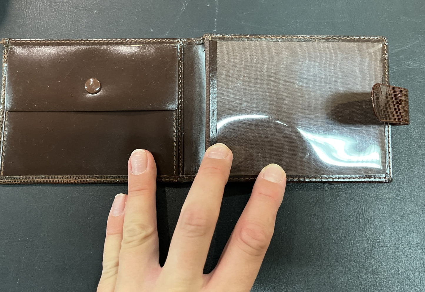 Portmonnaie Lederoptik Braun Vintage