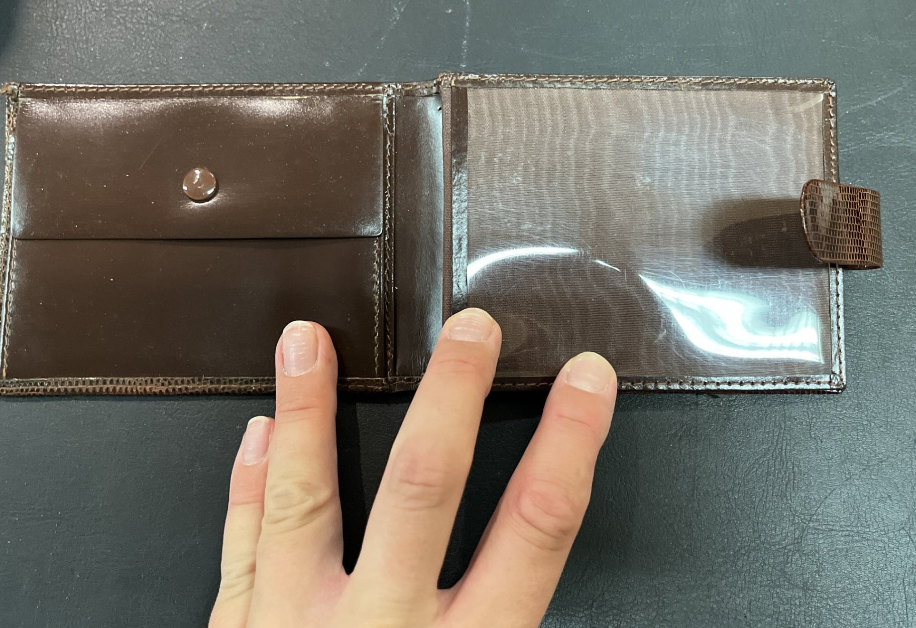 Portmonnaie Lederoptik Braun Vintage