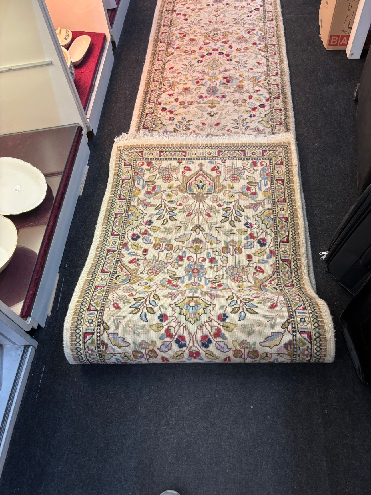 Handgeknüpfter Orientteppich Läufer 460 x 70 cm florales Muster