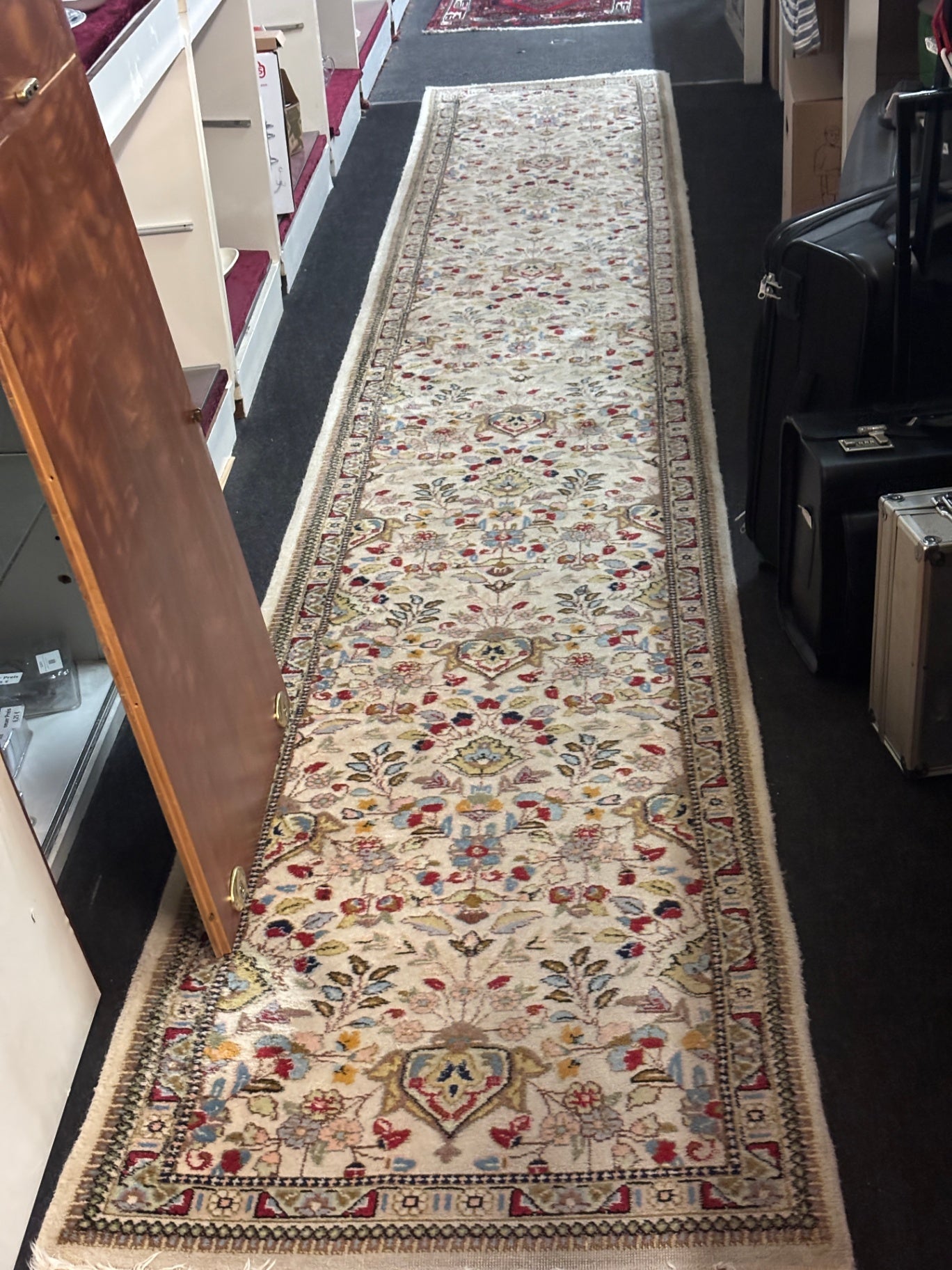 Handgeknüpfter Orientteppich Läufer 460 x 70 cm florales Muster