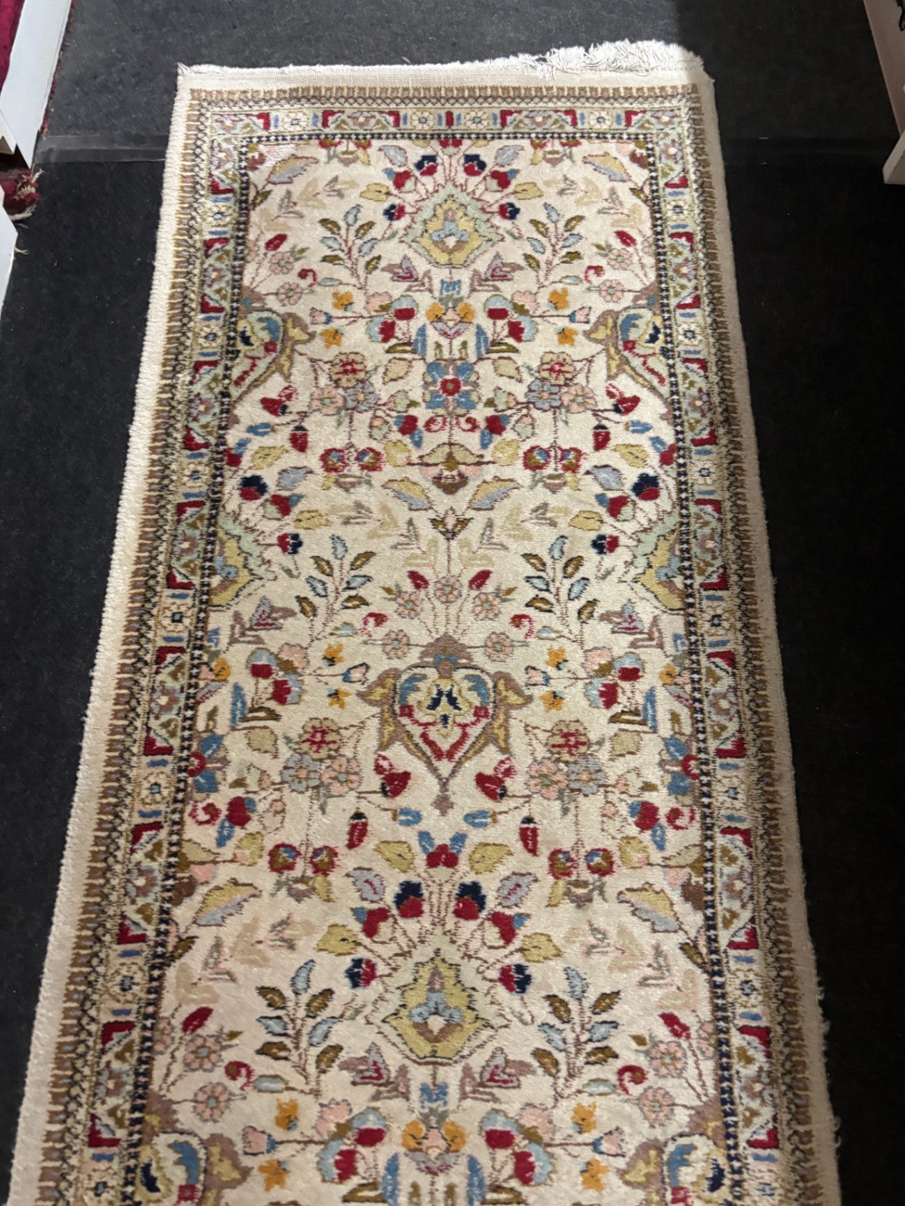 Handgeknüpfter Orientteppich Läufer 460 x 70 cm florales Muster