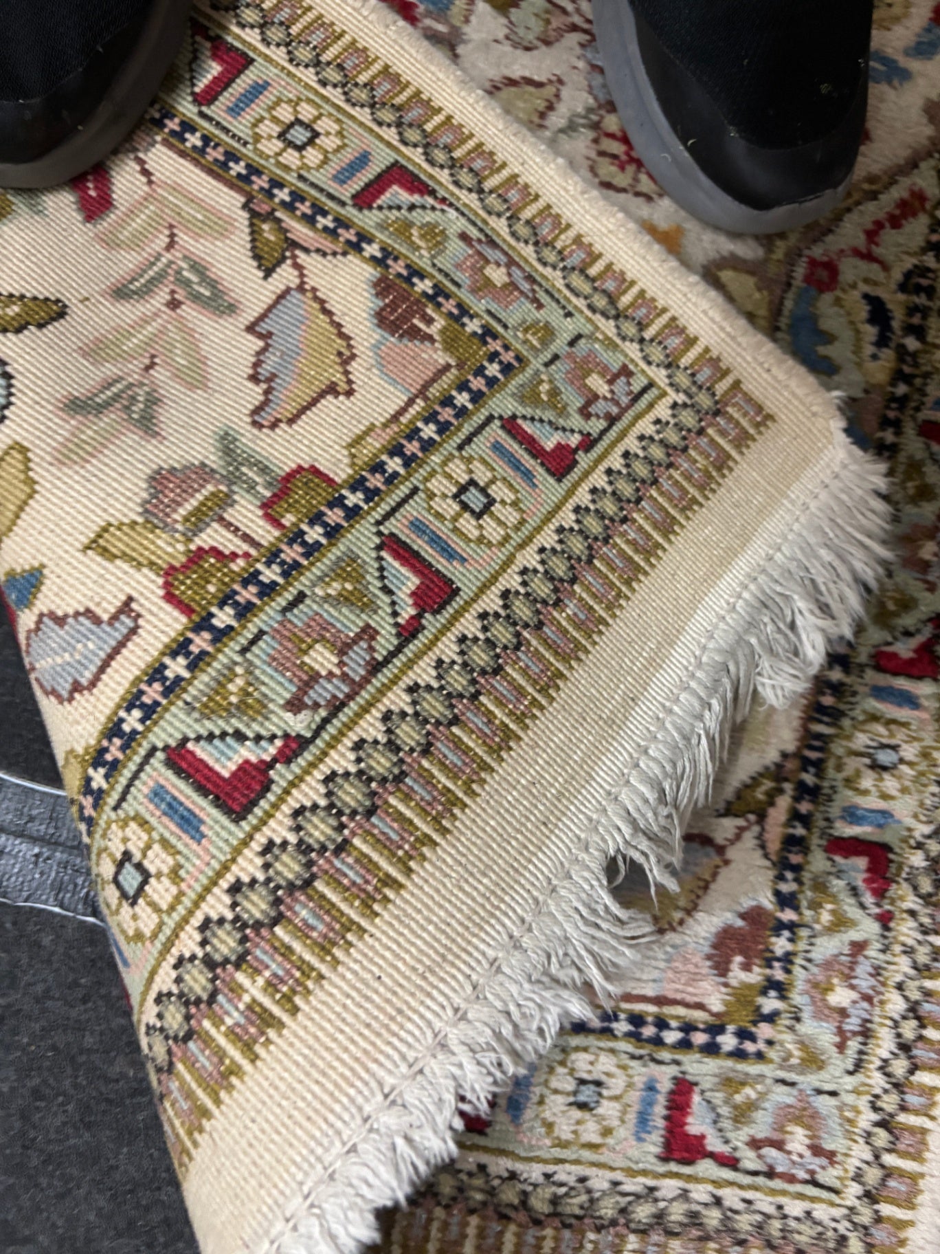 Handgeknüpfter Orientteppich Läufer 460 x 70 cm florales Muster